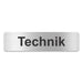 Blacked LaserTEC Leitsysteme - Acryl Schild - Eckig 4 x 16 cm - Selbstklebend - Silber gebürstet - Metall-Optik - UV beständig - Für Innen und Außen (Achtung)