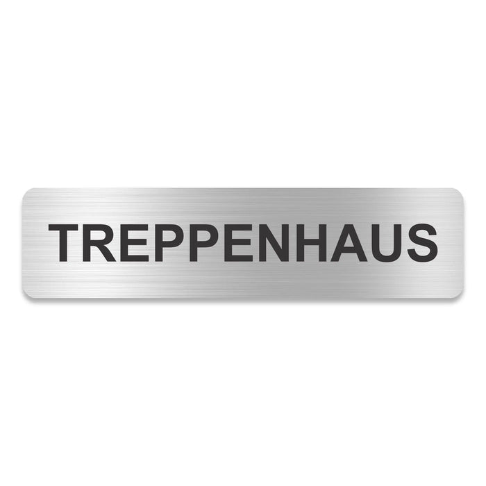 Blacked LaserTEC Leitsysteme - Acryl Schild - Eckig 4 x 16 cm - Selbstklebend - Silber gebürstet - Metall-Optik - UV beständig - Für Innen und Außen (Achtung)