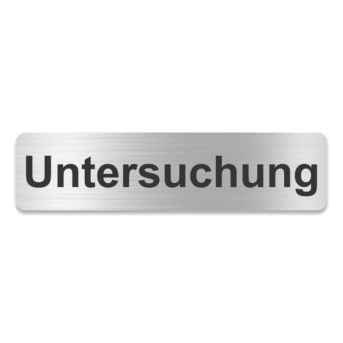 Blacked LaserTEC Leitsysteme - Acryl Schild - Eckig 4 x 16 cm - Selbstklebend - Silber gebürstet - Metall-Optik - UV beständig - Für Innen und Außen (Achtung)