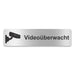 Blacked LaserTEC Leitsysteme - Acryl Schild - Eckig 4 x 16 cm - Selbstklebend - Silber gebürstet - Metall-Optik - UV beständig - Für Innen und Außen (Achtung)