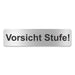 Blacked LaserTEC Leitsysteme - Acryl Schild - Eckig 4 x 16 cm - Selbstklebend - Silber gebürstet - Metall-Optik - UV beständig - Für Innen und Außen (Achtung)