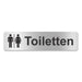 Blacked LaserTEC Leitsysteme - Acryl Schild - Eckig 4 x 16 cm - Selbstklebend - Silber gebürstet - Metall-Optik - UV beständig - Für Innen und Außen (Achtung)