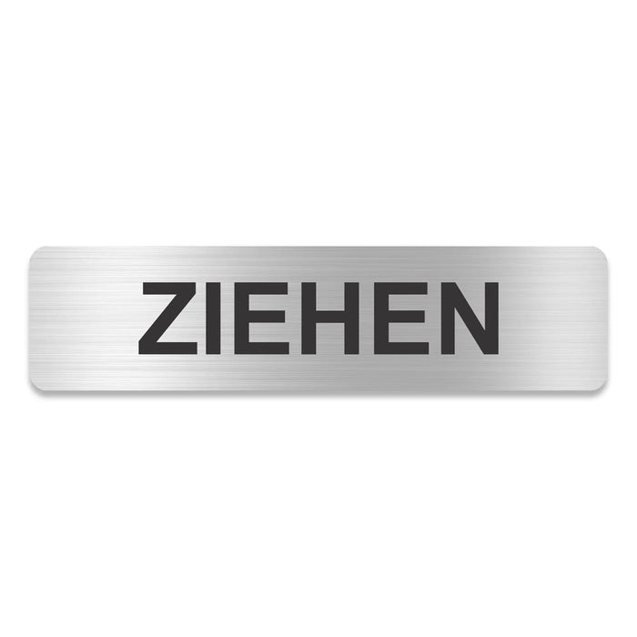 Blacked LaserTEC Leitsysteme - Acryl Schild - Eckig 4 x 16 cm - Selbstklebend - Silber gebürstet - Metall-Optik - UV beständig - Für Innen und Außen (Achtung)