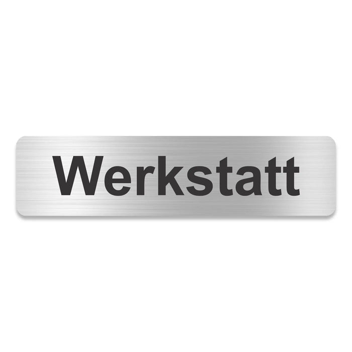 Blacked LaserTEC Leitsysteme - Acryl Schild - Eckig 4 x 16 cm - Selbstklebend - Silber gebürstet - Metall-Optik - UV beständig - Für Innen und Außen (Achtung)