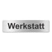 Blacked LaserTEC Leitsysteme - Acryl Schild - Eckig 4 x 16 cm - Selbstklebend - Silber gebürstet - Metall-Optik - UV beständig - Für Innen und Außen (Achtung)