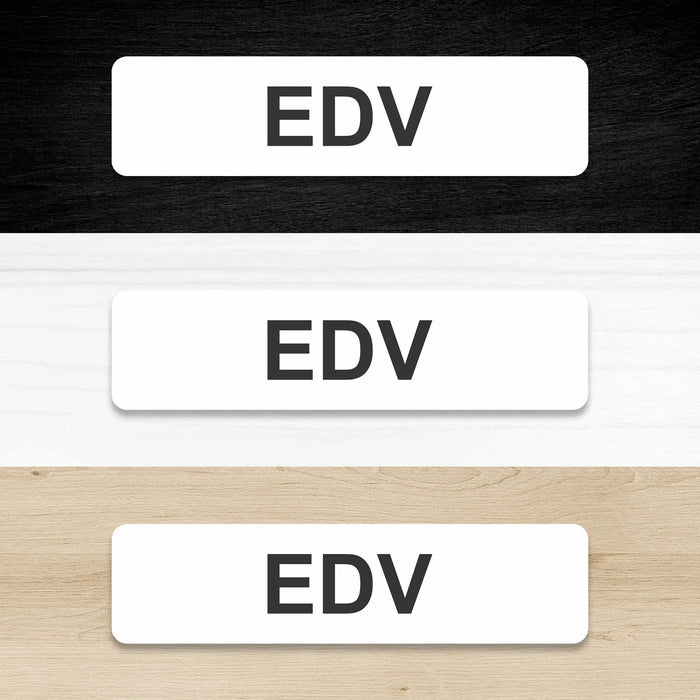 Blacked LaserTEC Leitsysteme - Acryl Schild - Eckig 4 x 16 cm - Selbstklebend - Weiß Matt - UV beständig - Für Innen und Außen (Achtung)