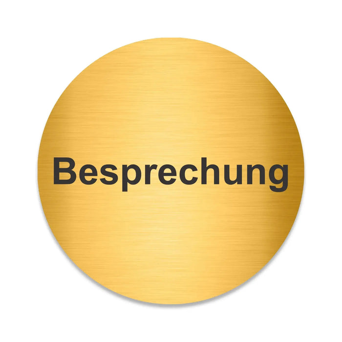 Blacked LaserTEC Leitsysteme - Acryl Schild - Rund 10 cm Durchmesser - Selbstklebend - Gold gebürstet - Metall-Optik - UV beständig - Für Innen und Außen (Achtung)