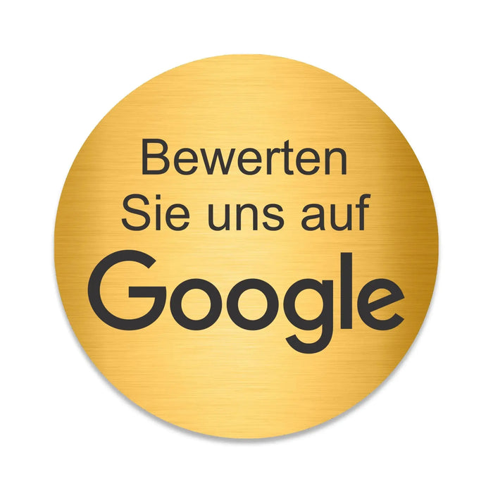 Blacked LaserTEC Leitsysteme - Acryl Schild - Rund 10 cm Durchmesser - Selbstklebend - Gold gebürstet - Metall-Optik - UV beständig - Für Innen und Außen (Achtung)