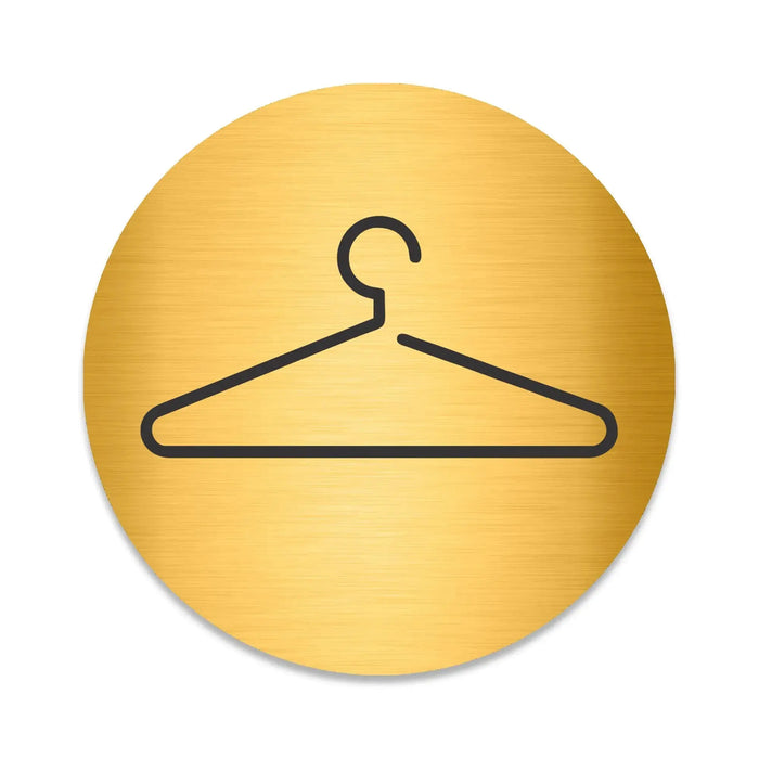 Blacked LaserTEC Leitsysteme - Acryl Schild - Rund 10 cm Durchmesser - Selbstklebend - Gold gebürstet - Metall-Optik - UV beständig - Für Innen und Außen (Achtung)