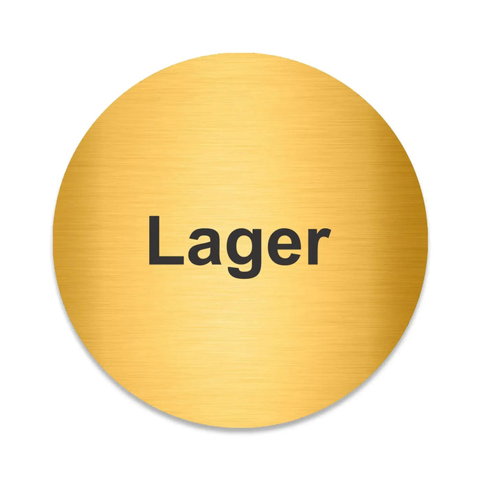 Blacked LaserTEC Leitsysteme - Acryl Schild - Rund 10 cm Durchmesser - Selbstklebend - Gold gebürstet - Metall-Optik - UV beständig - Für Innen und Außen (Achtung)