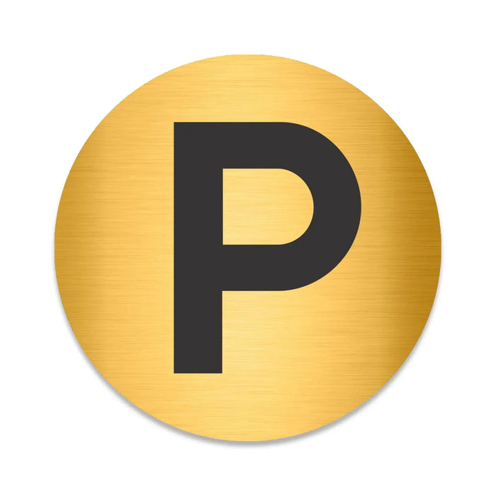 Blacked LaserTEC Leitsysteme - Acryl Schild - Rund 10 cm Durchmesser - Selbstklebend - Gold gebürstet - Metall-Optik - UV beständig - Für Innen und Außen (Achtung)