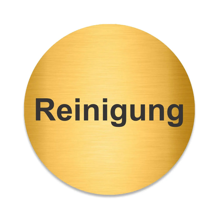 Blacked LaserTEC Leitsysteme - Acryl Schild - Rund 10 cm Durchmesser - Selbstklebend - Gold gebürstet - Metall-Optik - UV beständig - Für Innen und Außen (Achtung)