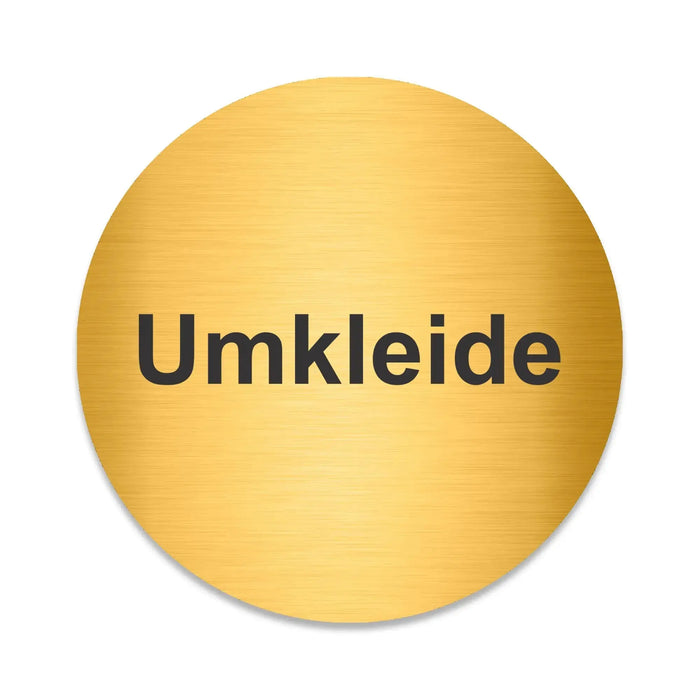 Blacked LaserTEC Leitsysteme - Acryl Schild - Rund 10 cm Durchmesser - Selbstklebend - Gold gebürstet - Metall-Optik - UV beständig - Für Innen und Außen (Achtung)