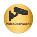 Blacked LaserTEC Leitsysteme - Acryl Schild - Rund 10 cm Durchmesser - Selbstklebend - Gold gebürstet - Metall-Optik - UV beständig - Für Innen und Außen (Achtung)