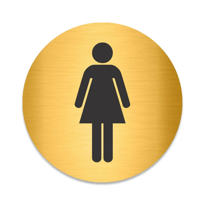 Blacked LaserTEC Leitsysteme - Acryl Schild - Rund 10 cm Durchmesser - Selbstklebend - Gold gebürstet - Metall-Optik - UV beständig - Für Innen und Außen (Achtung)