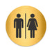 Blacked LaserTEC Leitsysteme - Acryl Schild - Rund 10 cm Durchmesser - Selbstklebend - Gold gebürstet - Metall-Optik - UV beständig - Für Innen und Außen (Achtung)