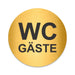 Blacked LaserTEC Leitsysteme - Acryl Schild - Rund 10 cm Durchmesser - Selbstklebend - Gold gebürstet - Metall-Optik - UV beständig - Für Innen und Außen (Achtung)