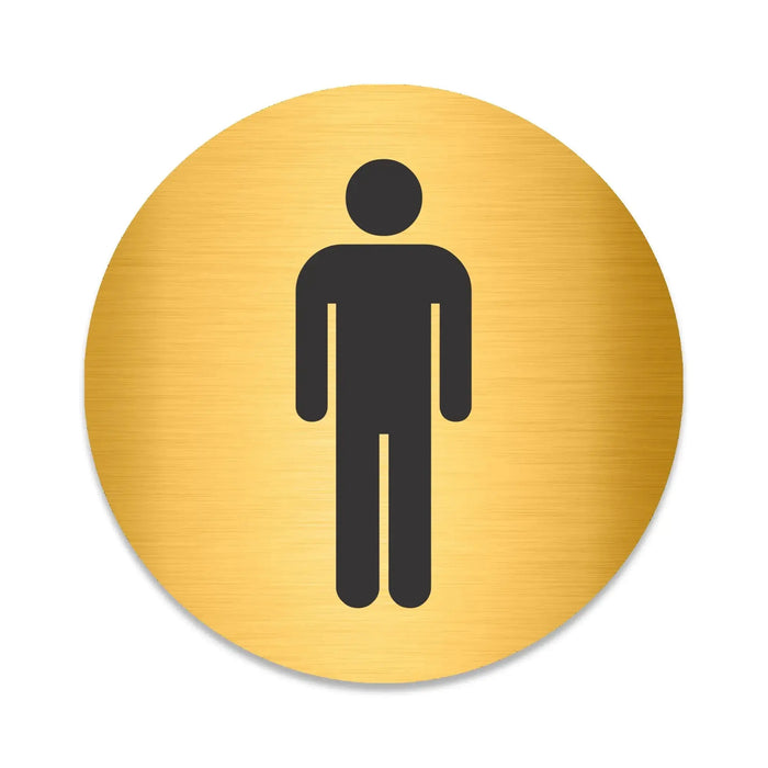 Blacked LaserTEC Leitsysteme - Acryl Schild - Rund 10 cm Durchmesser - Selbstklebend - Gold gebürstet - Metall-Optik - UV beständig - Für Innen und Außen (Achtung)