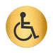 Blacked LaserTEC Leitsysteme - Acryl Schild - Rund 10 cm Durchmesser - Selbstklebend - Gold gebürstet - Metall-Optik - UV beständig - Für Innen und Außen (Achtung)