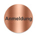 Blacked LaserTEC Leitsysteme - Acryl Schild - Rund 10 cm Durchmesser - Selbstklebend - Kupfer gebürstet - Metall-Optik - UV beständig - Für Innen und Außen (Achtung)