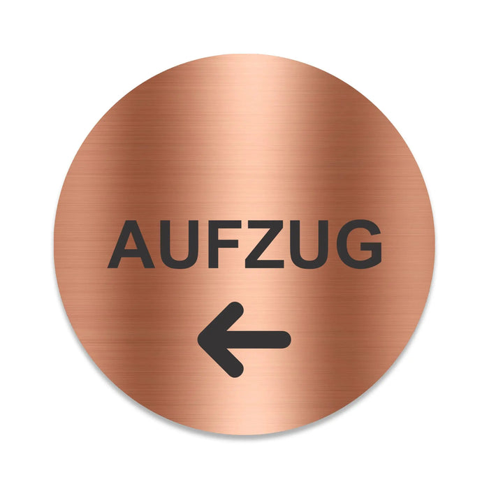 Blacked LaserTEC Leitsysteme - Acryl Schild - Rund 10 cm Durchmesser - Selbstklebend - Kupfer gebürstet - Metall-Optik - UV beständig - Für Innen und Außen (Achtung)