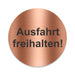 Blacked LaserTEC Leitsysteme - Acryl Schild - Rund 10 cm Durchmesser - Selbstklebend - Kupfer gebürstet - Metall-Optik - UV beständig - Für Innen und Außen (Achtung)