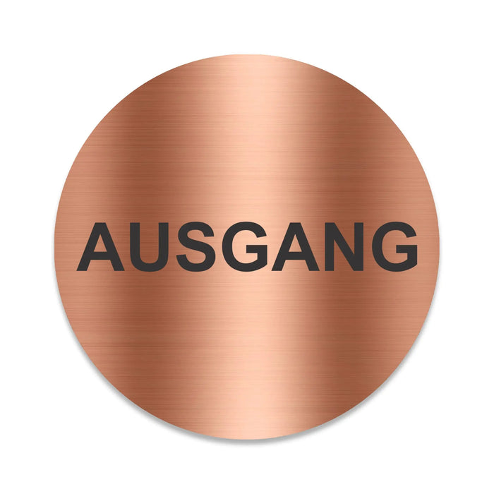 Blacked LaserTEC Leitsysteme - Acryl Schild - Rund 10 cm Durchmesser - Selbstklebend - Kupfer gebürstet - Metall-Optik - UV beständig - Für Innen und Außen (Achtung)