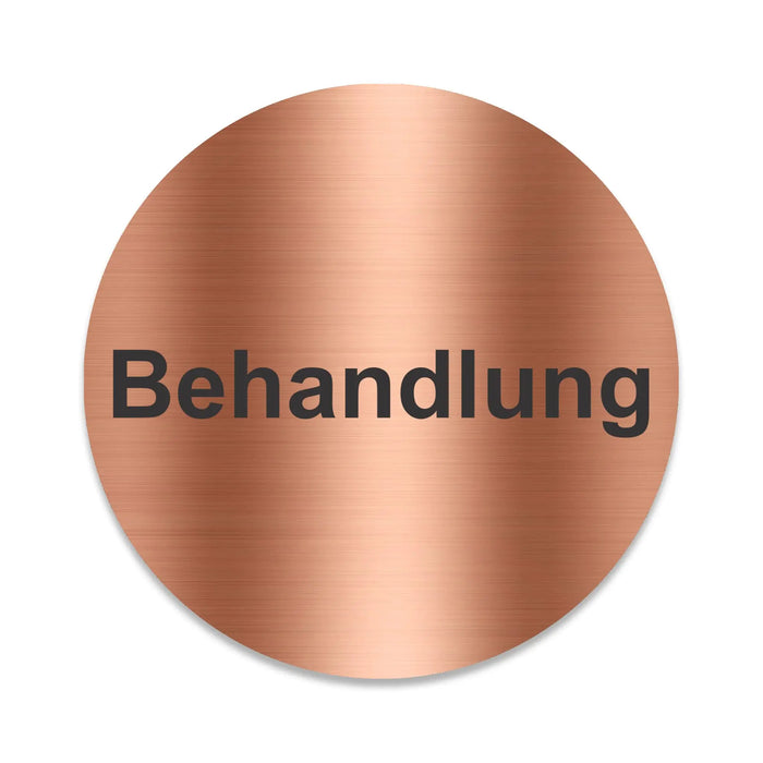 Blacked LaserTEC Leitsysteme - Acryl Schild - Rund 10 cm Durchmesser - Selbstklebend - Kupfer gebürstet - Metall-Optik - UV beständig - Für Innen und Außen (Achtung)