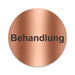Blacked LaserTEC Leitsysteme - Acryl Schild - Rund 10 cm Durchmesser - Selbstklebend - Kupfer gebürstet - Metall-Optik - UV beständig - Für Innen und Außen (Achtung)