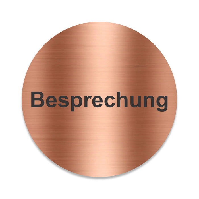 Blacked LaserTEC Leitsysteme - Acryl Schild - Rund 10 cm Durchmesser - Selbstklebend - Kupfer gebürstet - Metall-Optik - UV beständig - Für Innen und Außen (Achtung)