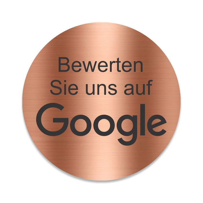 Blacked LaserTEC Leitsysteme - Acryl Schild - Rund 10 cm Durchmesser - Selbstklebend - Kupfer gebürstet - Metall-Optik - UV beständig - Für Innen und Außen (Achtung)