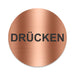 Blacked LaserTEC Leitsysteme - Acryl Schild - Rund 10 cm Durchmesser - Selbstklebend - Kupfer gebürstet - Metall-Optik - UV beständig - Für Innen und Außen (Achtung)