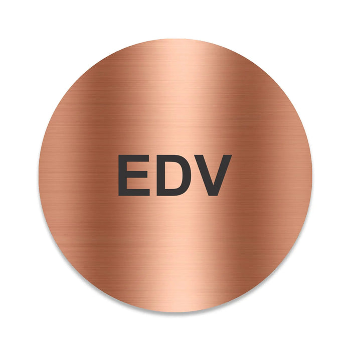 Blacked LaserTEC Leitsysteme - Acryl Schild - Rund 10 cm Durchmesser - Selbstklebend - Kupfer gebürstet - Metall-Optik - UV beständig - Für Innen und Außen (Achtung)