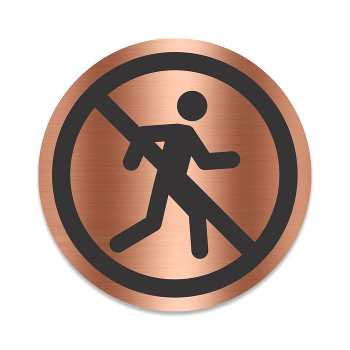 Blacked LaserTEC Leitsysteme - Acryl Schild - Rund 10 cm Durchmesser - Selbstklebend - Kupfer gebürstet - Metall-Optik - UV beständig - Für Innen und Außen (Achtung)