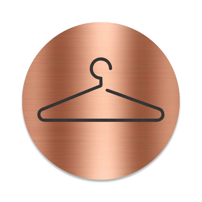 Blacked LaserTEC Leitsysteme - Acryl Schild - Rund 10 cm Durchmesser - Selbstklebend - Kupfer gebürstet - Metall-Optik - UV beständig - Für Innen und Außen (Achtung)
