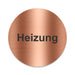 Blacked LaserTEC Leitsysteme - Acryl Schild - Rund 10 cm Durchmesser - Selbstklebend - Kupfer gebürstet - Metall-Optik - UV beständig - Für Innen und Außen (Achtung)