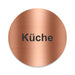 Blacked LaserTEC Leitsysteme - Acryl Schild - Rund 10 cm Durchmesser - Selbstklebend - Kupfer gebürstet - Metall-Optik - UV beständig - Für Innen und Außen (Achtung)