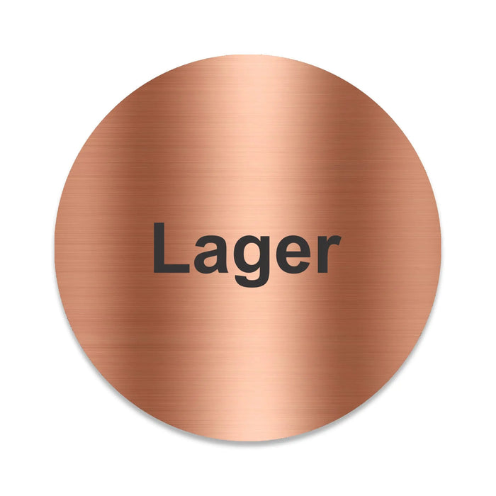 Blacked LaserTEC Leitsysteme - Acryl Schild - Rund 10 cm Durchmesser - Selbstklebend - Kupfer gebürstet - Metall-Optik - UV beständig - Für Innen und Außen (Achtung)
