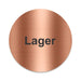 Blacked LaserTEC Leitsysteme - Acryl Schild - Rund 10 cm Durchmesser - Selbstklebend - Kupfer gebürstet - Metall-Optik - UV beständig - Für Innen und Außen (Achtung)
