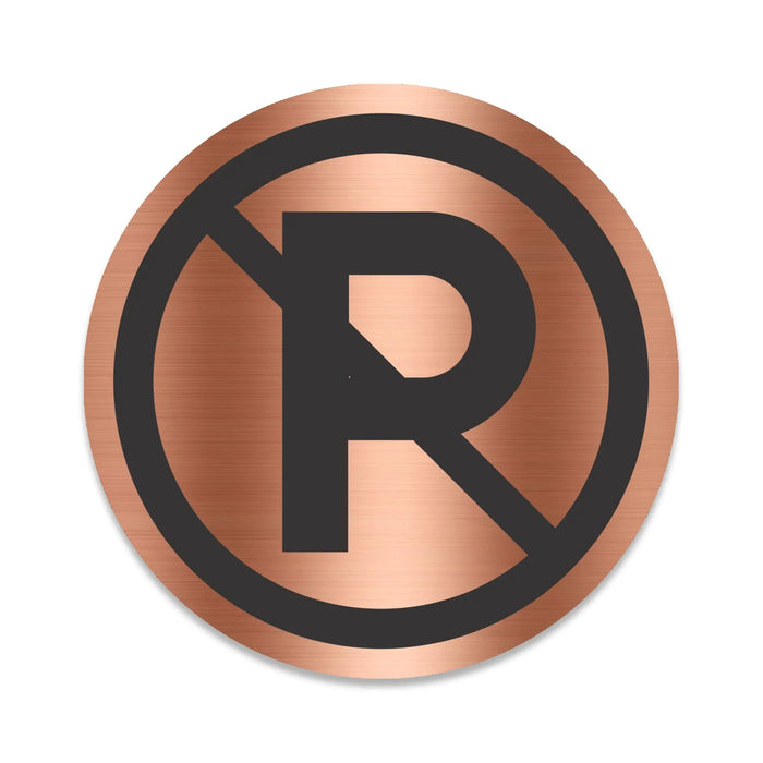Blacked LaserTEC Leitsysteme - Acryl Schild - Rund 10 cm Durchmesser - Selbstklebend - Kupfer gebürstet - Metall-Optik - UV beständig - Für Innen und Außen (Achtung)