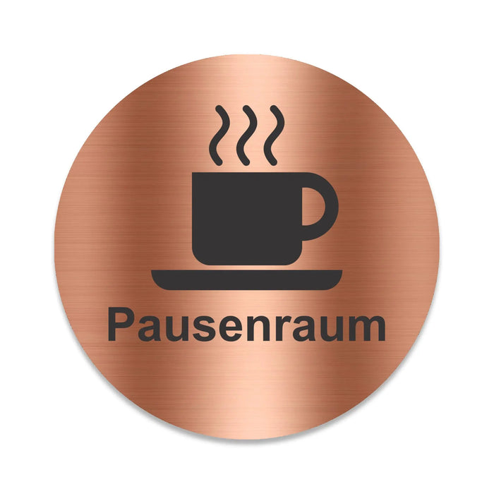 Blacked LaserTEC Leitsysteme - Acryl Schild - Rund 10 cm Durchmesser - Selbstklebend - Kupfer gebürstet - Metall-Optik - UV beständig - Für Innen und Außen (Achtung)
