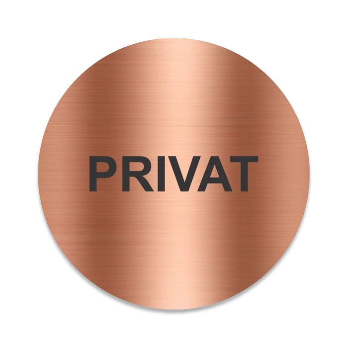 Blacked LaserTEC Leitsysteme - Acryl Schild - Rund 10 cm Durchmesser - Selbstklebend - Kupfer gebürstet - Metall-Optik - UV beständig - Für Innen und Außen (Achtung)