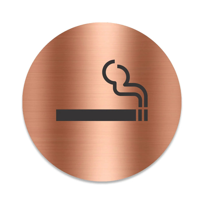 Blacked LaserTEC Leitsysteme - Acryl Schild - Rund 10 cm Durchmesser - Selbstklebend - Kupfer gebürstet - Metall-Optik - UV beständig - Für Innen und Außen (Achtung)
