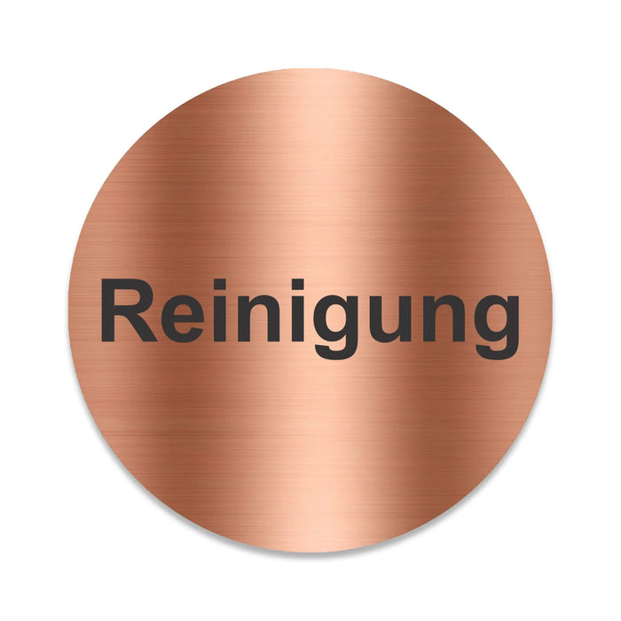 Blacked LaserTEC Leitsysteme - Acryl Schild - Rund 10 cm Durchmesser - Selbstklebend - Kupfer gebürstet - Metall-Optik - UV beständig - Für Innen und Außen (Achtung)