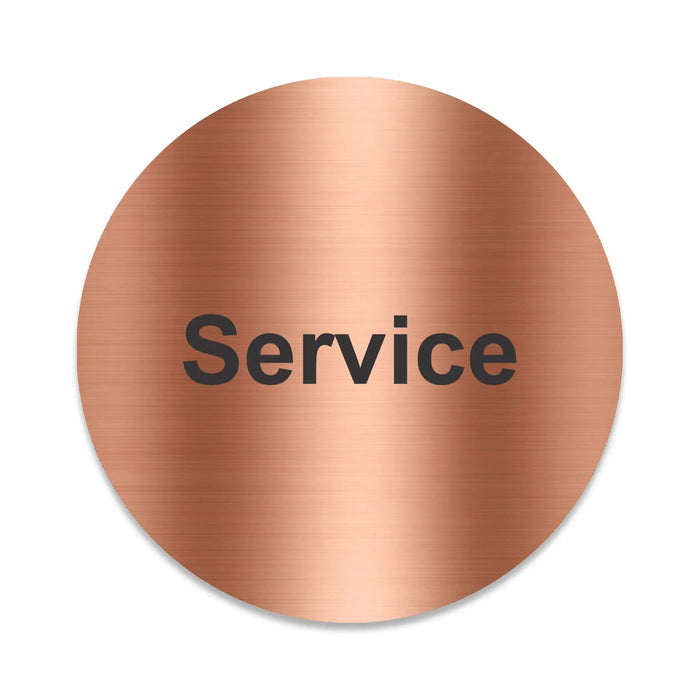 Blacked LaserTEC Leitsysteme - Acryl Schild - Rund 10 cm Durchmesser - Selbstklebend - Kupfer gebürstet - Metall-Optik - UV beständig - Für Innen und Außen (Achtung)