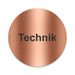 Blacked LaserTEC Leitsysteme - Acryl Schild - Rund 10 cm Durchmesser - Selbstklebend - Kupfer gebürstet - Metall-Optik - UV beständig - Für Innen und Außen (Achtung)