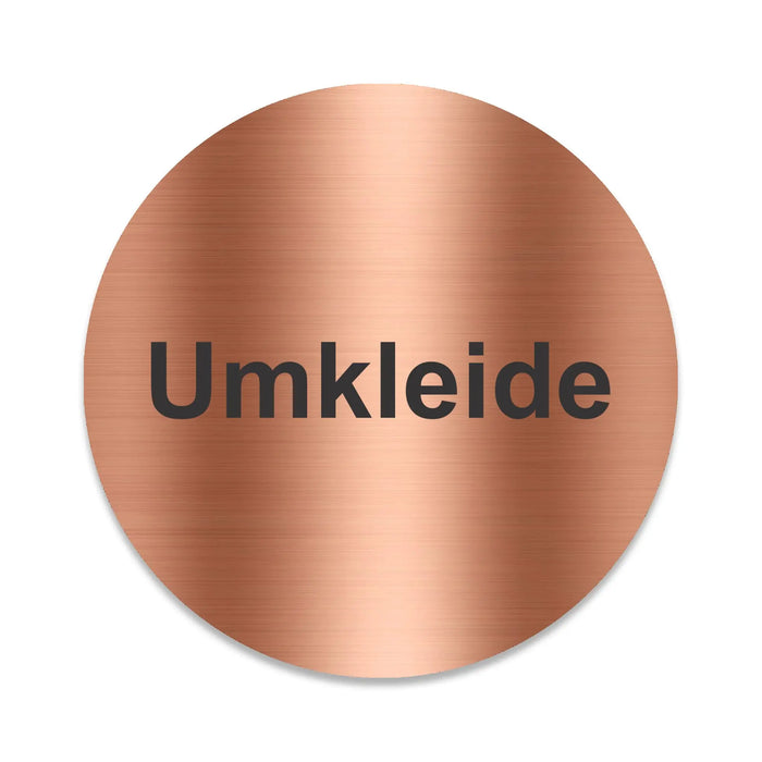 Blacked LaserTEC Leitsysteme - Acryl Schild - Rund 10 cm Durchmesser - Selbstklebend - Kupfer gebürstet - Metall-Optik - UV beständig - Für Innen und Außen (Achtung)