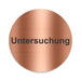 Blacked LaserTEC Leitsysteme - Acryl Schild - Rund 10 cm Durchmesser - Selbstklebend - Kupfer gebürstet - Metall-Optik - UV beständig - Für Innen und Außen (Achtung)