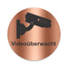 Blacked LaserTEC Leitsysteme - Acryl Schild - Rund 10 cm Durchmesser - Selbstklebend - Kupfer gebürstet - Metall-Optik - UV beständig - Für Innen und Außen (Achtung)