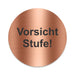 Blacked LaserTEC Leitsysteme - Acryl Schild - Rund 10 cm Durchmesser - Selbstklebend - Kupfer gebürstet - Metall-Optik - UV beständig - Für Innen und Außen (Achtung)